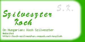 szilveszter koch business card